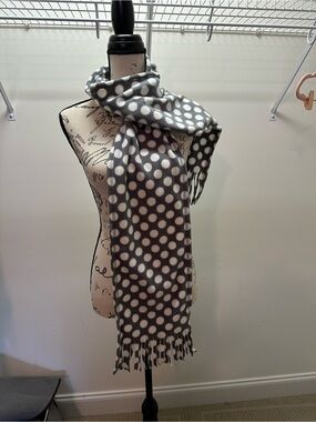 Classic Polka Dot Gray & White Scarf - Women's Accessory